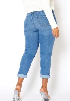 Vibrant Plus Size Womens Vintage Blue Wash Mom Jean 10 Vibrant Plus Size Womens Vintage Blue Wash Mom Jean -Curve Elegance Shop 2013655 938 3