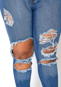 Vibrant Plus Size Knee Destroyed Mid Waist Jean -Curve Elegance Shop 2013658 938 3
