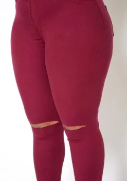 Vibrant Plus Size Classic Knee Rip Skinny Jeans -Curve Elegance Shop 2013659 111 3