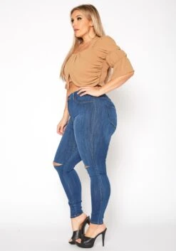 Vibrant Plus Size Medium Washed Knee Rip Denim Jean -Curve Elegance Shop 2013660 938 2