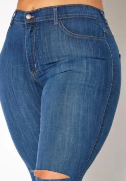 Vibrant Plus Size Medium Washed Knee Rip Denim Jean -Curve Elegance Shop 2013660 938 4