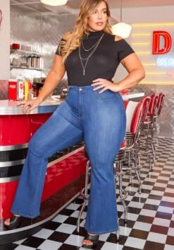 Vibrant Plus Size Classic Bell Bottom Denim Jean 8 Vibrant Plus Size Classic Bell Bottom Denim Jean -Curve Elegance Shop 2013662 938 3