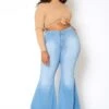 Vibrant Plus Size Retro Flare Raw Hem Denim Jean -Curve Elegance Shop 2013663 940 0