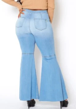 Vibrant Plus Size Retro Flare Raw Hem Denim Jean -Curve Elegance Shop 2013663 940 3
