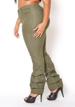 Vibrant Plus Size Womens Olive Ankle Scrunched Jean -Curve Elegance Shop 2013670 125 2