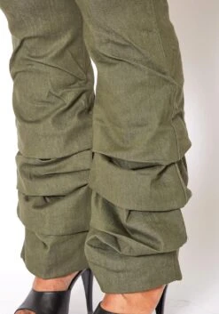 Vibrant Plus Size Womens Olive Ankle Scrunched Jean -Curve Elegance Shop 2013670 125 4