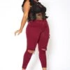 Vibrant Mid Rise Knee Distressed Plus Size Skinny Jean