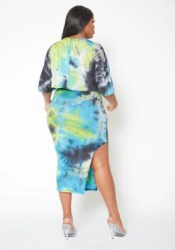 Asoph Plus Size Ocean Tie Dye Crop Top & Tank Midi Dress Set -Curve Elegance Shop 2013731 003 2