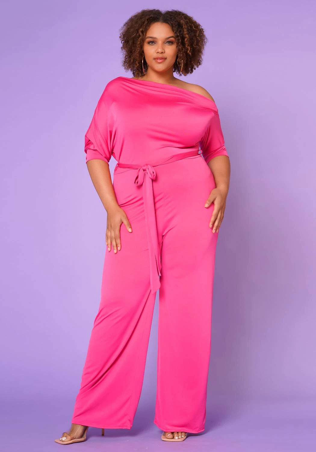 Asoph Plus Size Cold Shoulder Straight Leg Jumpsuit 4 Asoph Plus Size Cold Shoulder Straight Leg Jumpsuit - Image 2