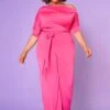 Asoph Plus Size Cold Shoulder Straight Leg Jumpsuit