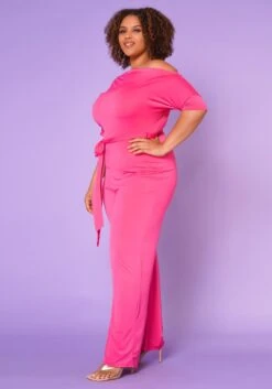 Asoph Plus Size Cold Shoulder Straight Leg Jumpsuit 9 Asoph Plus Size Cold Shoulder Straight Leg Jumpsuit -Curve Elegance Shop 2013795 006 3
