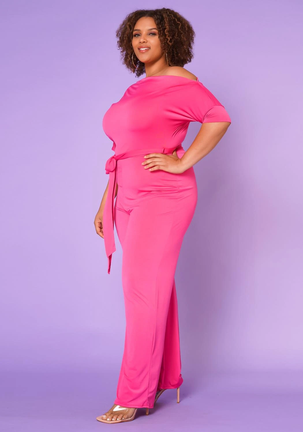 Asoph Plus Size Cold Shoulder Straight Leg Jumpsuit 5 Asoph Plus Size Cold Shoulder Straight Leg Jumpsuit - Image 3