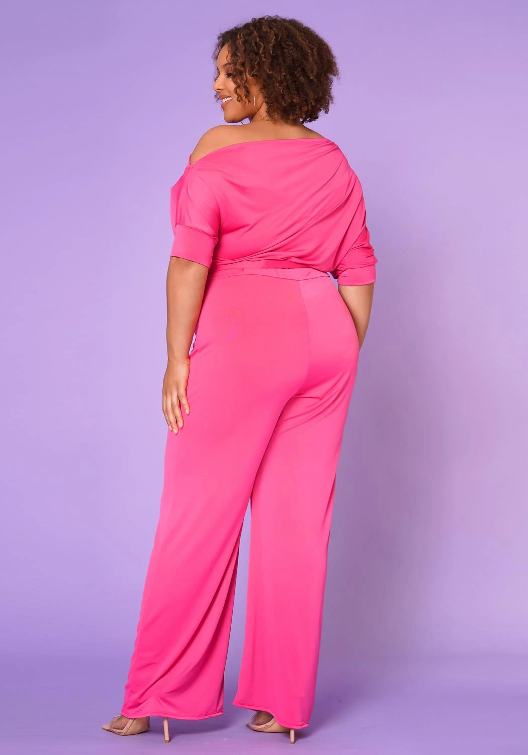 Asoph Plus Size Cold Shoulder Straight Leg Jumpsuit 6 Asoph Plus Size Cold Shoulder Straight Leg Jumpsuit - Image 4