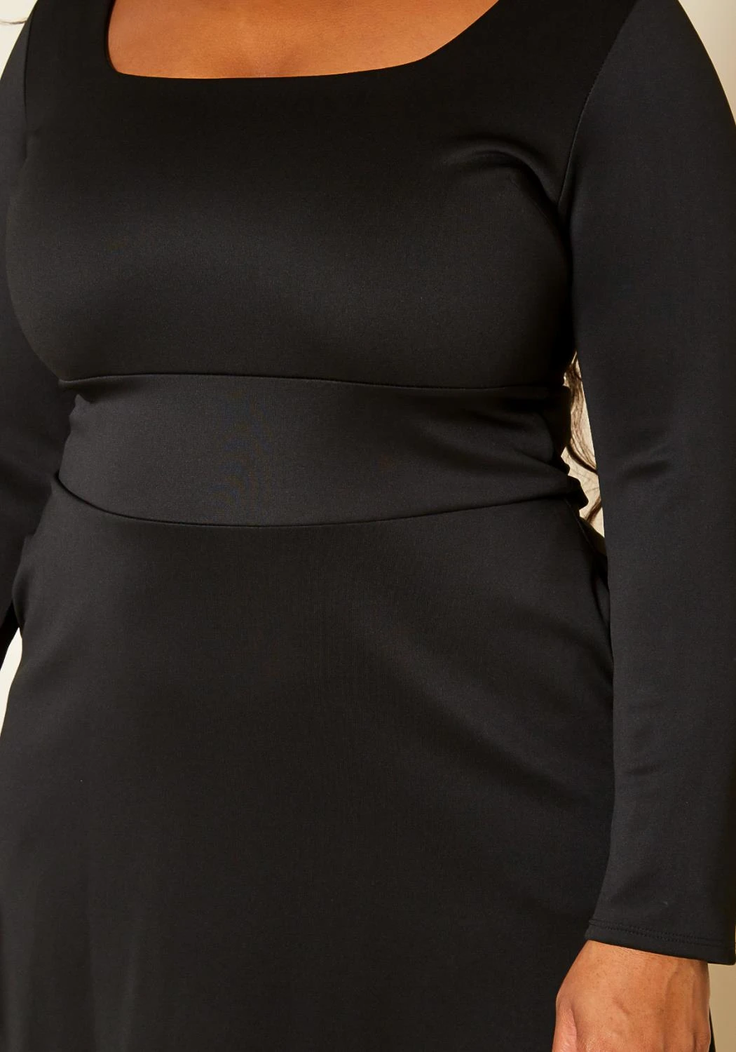 Plus Size Classic Square Neck Long Sleeve Maxi Dress 7 Plus Size Classic Square Neck Long Sleeve Maxi Dress - Image 5