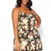 Asoph Plus Size Floral Print Crosslace Back Mini Dress -Curve Elegance Shop 2014419 001 0