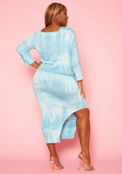 Plus Size Tie Dye Sweatshirt & Midi Dress Set -Curve Elegance Shop 2014488 002 4