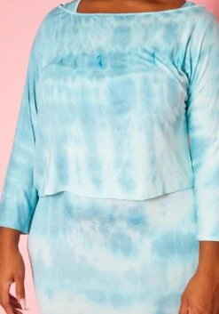 Plus Size Tie Dye Sweatshirt & Midi Dress Set -Curve Elegance Shop 2014488 002 5