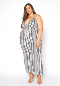 Asoph Plus Size Multi Striped Flare Leg Cami Jumpsuit -Curve Elegance Shop 2015074 001 2
