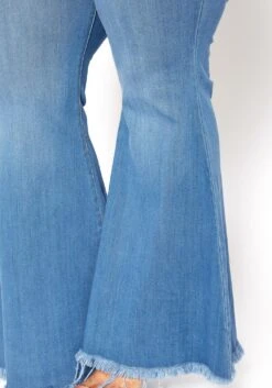 Vibrant Plus Size Classic Wash High Waist Bell Bottom Jeans -Curve Elegance Shop 2015374 938 4