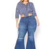 Vibrant Plus Size Medium Denim Raw Hem Distressed Jean -Curve Elegance Shop 2015375 938 0