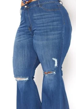Vibrant Plus Size Medium Denim Raw Hem Distressed Jean -Curve Elegance Shop 2015375 938 4