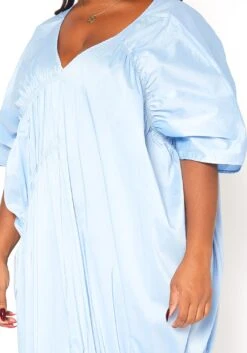 Asoph Plus Size V-Neck Ruched Oversized Midi Dress -Curve Elegance Shop 2015429 167 0