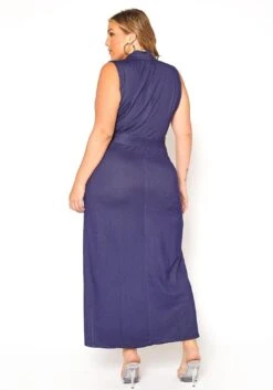 Asoph Plus Size Double Slit Denim Maxi Dress -Curve Elegance Shop 2016241 290 4