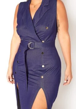 Asoph Plus Size Double Slit Denim Maxi Dress -Curve Elegance Shop 2016241 290 5