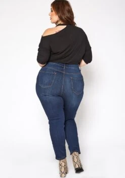 Vibrant Plus Size Button Detailed Denim Skinny Jean -Curve Elegance Shop 2016798 939 3