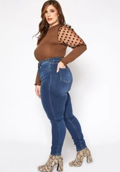 Vibrant Plus Size Favorite High Waisted Skinny Denim Jean -Curve Elegance Shop 2016799 939 2