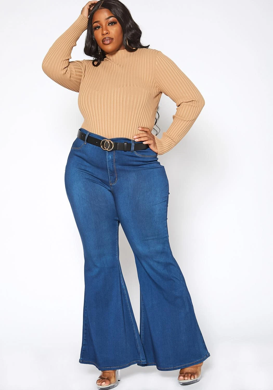 Vibrant Plus Size Bum Loving Bell Bottom Denim Jean 3 Vibrant Plus Size Bum Loving Bell Bottom Denim Jean