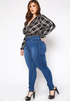 Asoph Plus Size Classic Skinny Denim High Rise Jean -Curve Elegance Shop 2016801 938 4