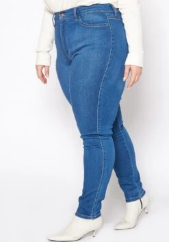 Vibrant Plus Size High Waisted Blue Wash Skinny Denim Jean -Curve Elegance Shop 2016803 938 2