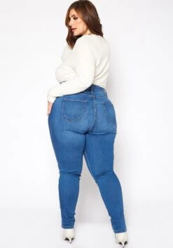 Vibrant Plus Size High Waisted Blue Wash Skinny Denim Jean -Curve Elegance Shop 2016803 938 3