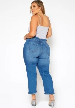 Vibrant Plus Size Distressed Vintage Denim Mom Jean 11 Vibrant Plus Size Distressed Vintage Denim Mom Jean -Curve Elegance Shop 2016804 938 5