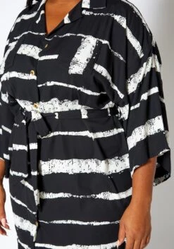 Asoph Plus Size Abstract Striped Button Front Mini Dress -Curve Elegance Shop 2017008 001 5