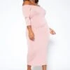 Asoph Plus Size Sincere Off Shoulder Bodycon Maxi Dress