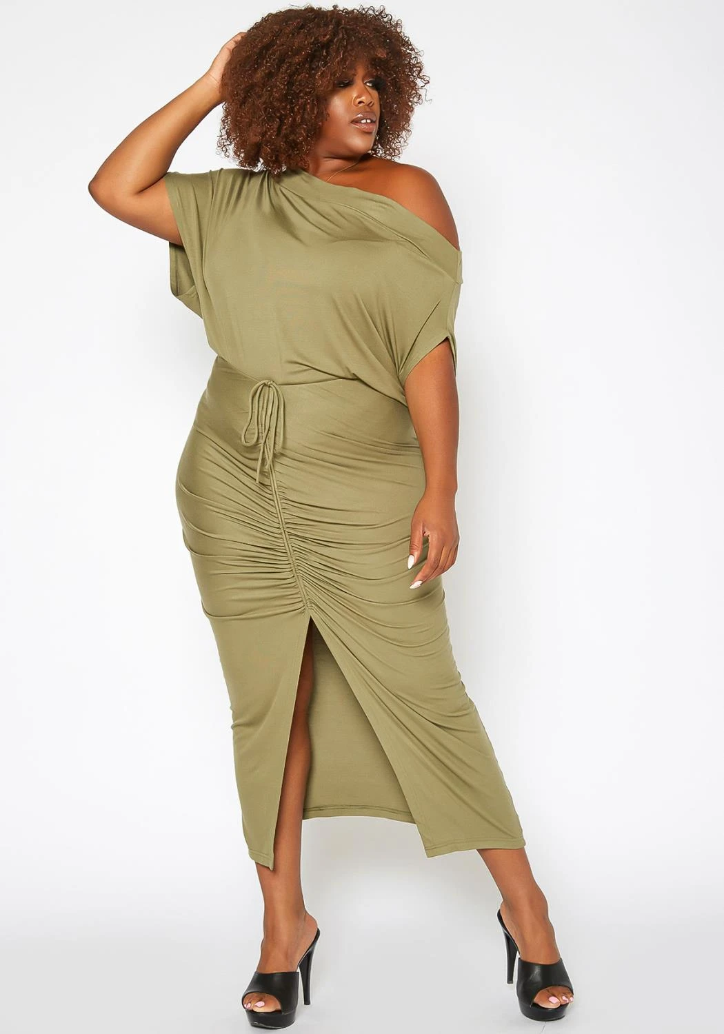 Asoph Plus Size Centered Drawstring Hem Maxi Skirt 3 Asoph Plus Size Centered Drawstring Hem Maxi Skirt