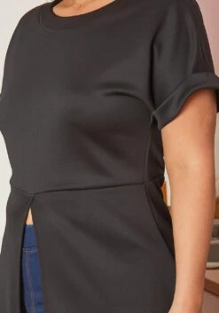 Asoph Plus Size Centered Split Hem Longline Top 10 Asoph Plus Size Centered Split Hem Longline Top -Curve Elegance Shop 2017270 001 4