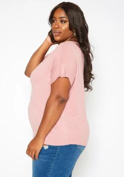 Asoph Plus Size Back Cross Hem Design Tee Shirt -Curve Elegance Shop 2017417 186 2