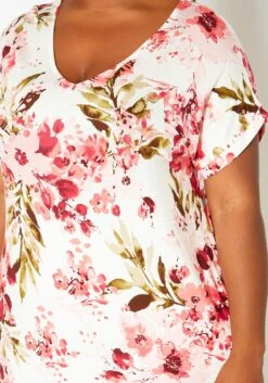 Asoph Plus Size Spring Floral Print Tee Shirt Maxi Dress -Curve Elegance Shop 2017418 952 4