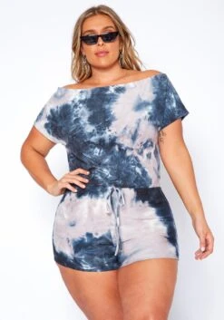 Asoph Plus Size Home Lounge Tie Dye Romper -Curve Elegance Shop 2017455 108 2