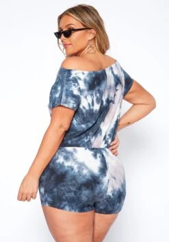 Asoph Plus Size Home Lounge Tie Dye Romper -Curve Elegance Shop 2017455 108 4