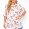 Asoph Plus Size Floral Print Relaxed Fit Tee Shirt -Curve Elegance Shop 2017522 278 0
