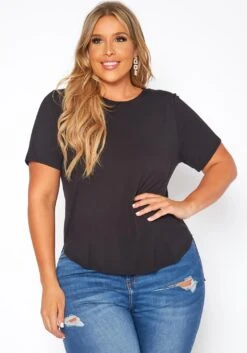 Asoph Plus Size Windowpane Cut Out Design Shirt -Curve Elegance Shop 2017525 001 0