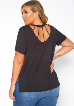 Asoph Plus Size Windowpane Cut Out Design Shirt -Curve Elegance Shop 2017525 001 3