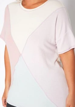 Asoph Plus Size Color Block Crew Neck Tee Shirt 11 Asoph Plus Size Color Block Crew Neck Tee Shirt -Curve Elegance Shop 2017572 128 4