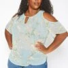 Asoph Plus Size Floral Print Cold Shoulder Top -Curve Elegance Shop 2017619 003 1