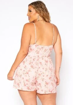 Asoph Plus Size Floral Print Cami Romper -Curve Elegance Shop 2017677 119 2