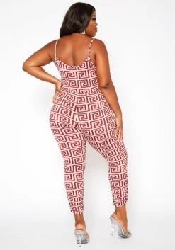 Asoph Plus Size Greek Key Print Cami Jumpsuit 10 Asoph Plus Size Greek Key Print Cami Jumpsuit -Curve Elegance Shop 2017900 283 3
